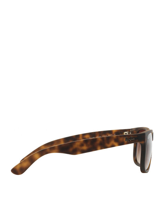 Ray Ban Justin Unisex Sunglasses with Brown Tartaruga Plastic Frame and Brown Gradient Mirror Lens RB4165 710/13