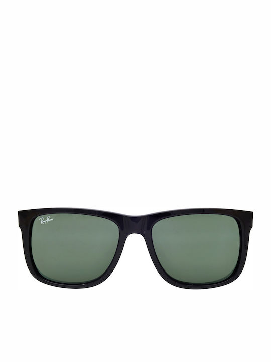 Ray Ban Justin Unisex Sunglasses with Black Plastic Frame and Green Lens RB4165 601/71