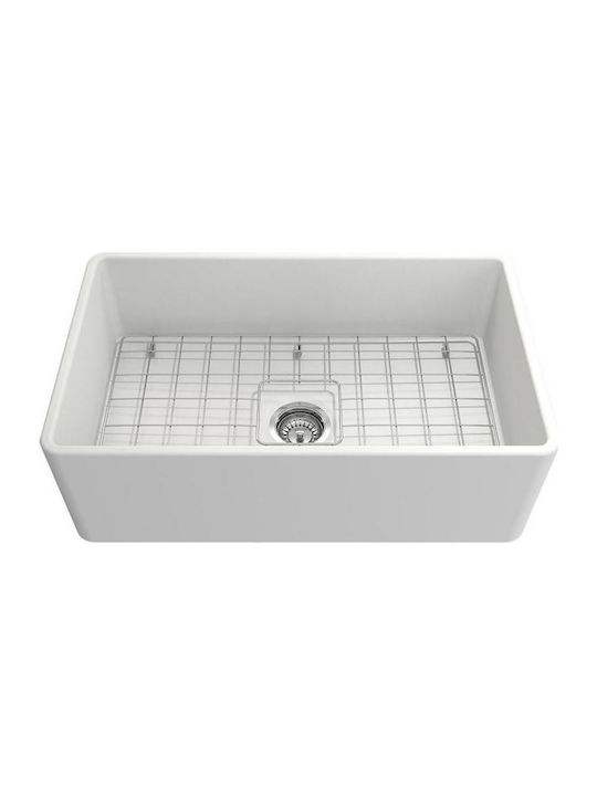 Bocchi 1138 1138-301 Undermount Sink Porcelain W76xD46cm White Matt