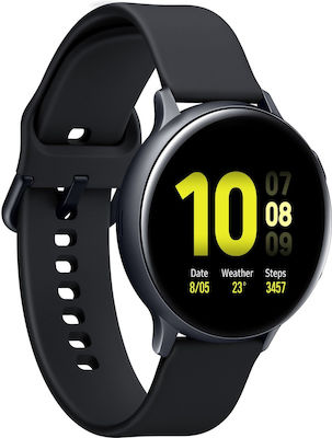 Samsung Galaxy Watch Active2 Aluminium 44mm Αδιάβροχο με Παλμογράφο (Μαύρο)