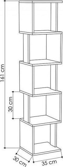 Βιβλιοθήκη Piri Light Oak - Ανθρακί 35x30x161εκ.