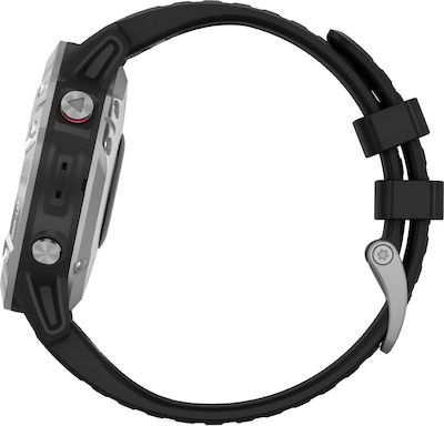 Fenix 6 47mm Smartwatch mit Pulsmesser (Silver with Black Band)