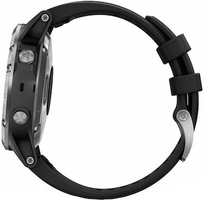 Garmin Fenix 5 Plus Edelstahl 47mm Wasserdicht Smartwatch mit Pulsmesser (Silber)