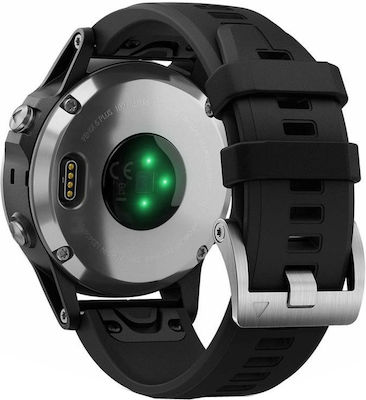 Garmin Fenix 5 Plus Edelstahl 47mm Wasserdicht Smartwatch mit Pulsmesser (Silber)