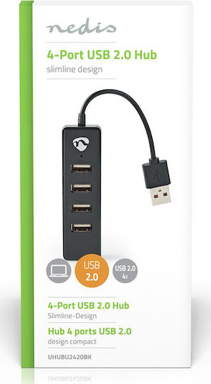 Nedis Hub 4 Θυρών USB 2.0 με σύνδεση USB-A