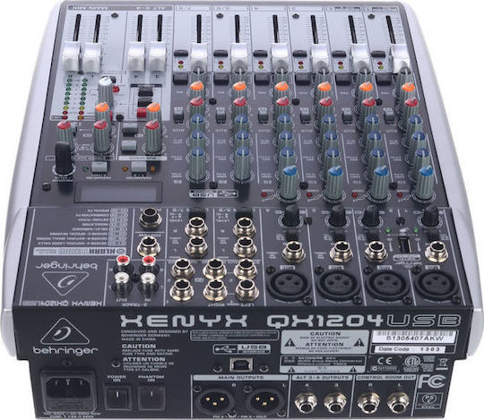 Behringer Xenyx QX1204USB Αναλογική Κονσόλα 12 Καναλιών με Phantom Power & 4 Εισόδους XLR