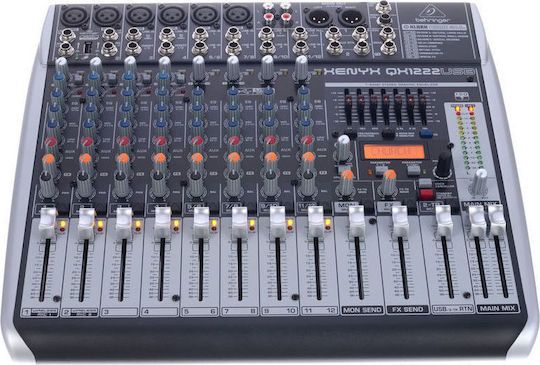 Behringer Xenyx QX1222USB QX1222USB Αναλογική Κονσόλα 12 Καναλιών με Phantom Power & 6 Εισόδους XLR