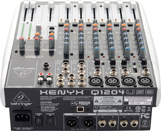 Behringer Xenyx Q1204 USB Consolă Analogică 12 Canale cu Putere fantomă & 4 Intrări XLR