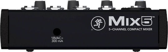 Mackie Mix5 Consolă Analogică 5 Canale cu Putere fantomă & 1 Intrare XLR