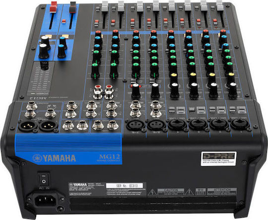 Yamaha MG Series MG-12 Analoge Konsole 12 Kanäle mit Phantom Power & 6 XLR-Eingänge