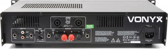 Vonyx VXA-800 II Leistungsverstärker PA-Verstärker 2 Kanäle 400W/4Ω 240W/8Ω mit Kühlungssystem in Schwarz Farbe