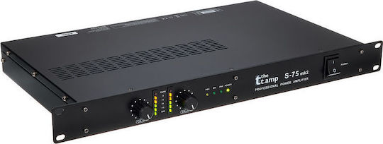 The T.Amp S-75 MK II Leistungsverstärker PA-Verstärker 2 Kanäle 75W/4Ω 45W/8Ω mit Kühlungssystem in Schwarz Farbe