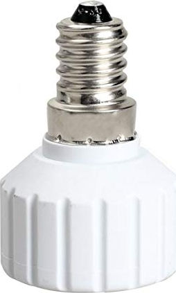 GloboStar Socket Adapter from E14 to GU10 in White color Set 1pcs 77796