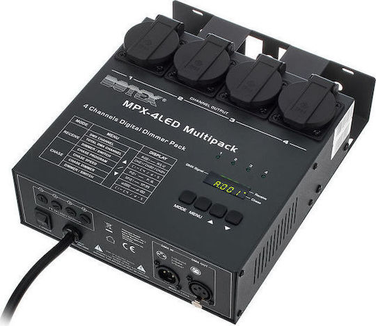 Botex MPX-4LED DMX Димер за Конзола за Осветление с 4 Контролни Канали / 1 Вход XLR