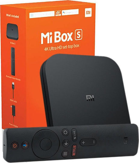 Xiaomi TV Box Mi Box S MDZ-22-AB PFJ4086EU 4K UHD με WiFi USB 2.0 2GB RAM και 8GB Αποθηκευτικό Χώρο με Λειτουργικό Android 8.1 και Google Assistant