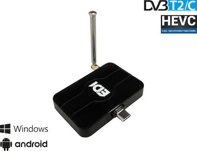 Edision Edi-Combo T2/C Ψηφιακός Δέκτης Mpeg-4 Full HD (1080p) με Λειτουργία PVR (Εγγραφή σε USB) Σύνδεση USB