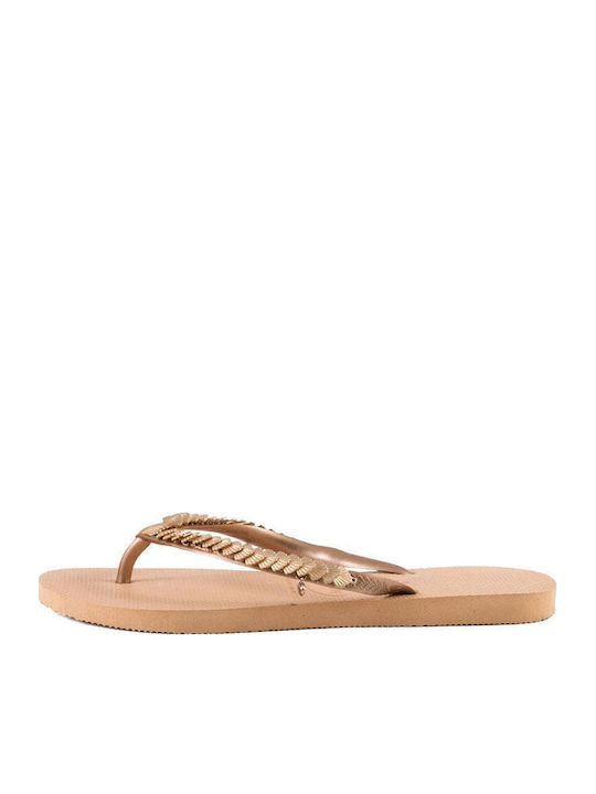 Παιδικές Σαγιονάρες Flip Flops Χρυσές Slim Shell Mesh