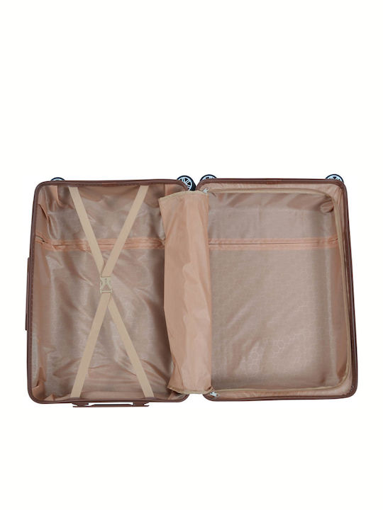Ankor Travel Suitcases Hard Burgundy Max Height 70cm with 4 Wheels Set of 3 Pieces