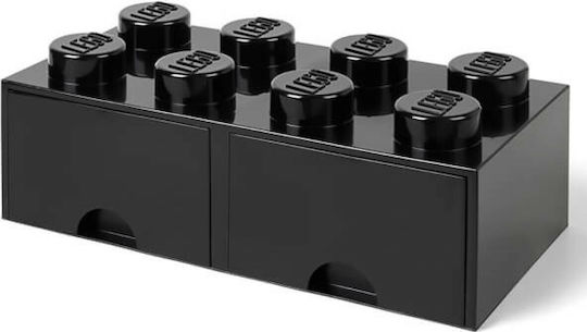 LEGO Children's Storage Box made of Plastic 8 Knobs Black 50x25x17cm 1pcs