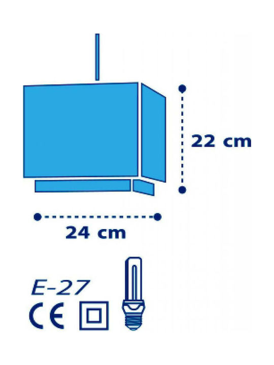 Ango Kids Plastic Single Ceiling Light E27 Moon Blue 23W