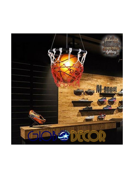 GloboStar Kids Metallic Single Ceiling Light E27 Spalding NBA Multicolour 32x58cm