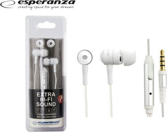 Esperanza EH162W In-ear Handsfree με Βύσμα 3.5mm Λευκό