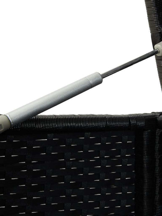 vidaXL Außenlagerbox Rattan Schwarz L200xB50xH60cm