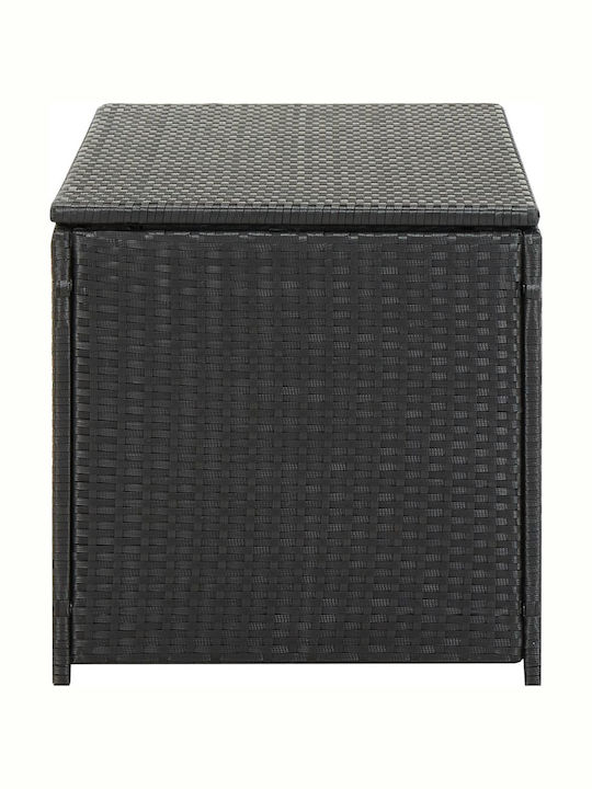 vidaXL Cutie de depozitare pentru exterior Rattan Negru L100xW50xH50buc