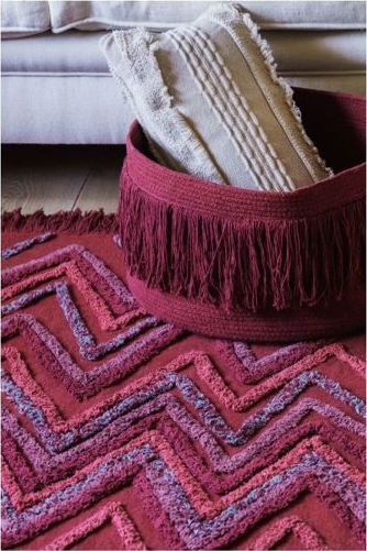 Lorena Canals Детска кошница за съхранение Fringes Червен 45x30x30см 1бр
