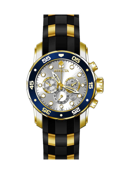 Invicta Pro Diver Battery Chronograph Watch with Rubber Strap Black