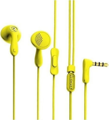 Remax RM-301 Earbuds Freihändig Kopfhörer mit Stecker 3.5mm Gelb