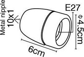 VK Lighting Ντουί Ρεύματος με Υποδοχή E27 Γκρι 34122-021639