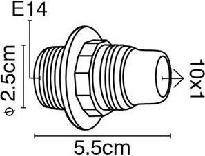 VK Lighting Електрически джак с вход E14 в Бял цвят Комплект 1бр 35125-024639