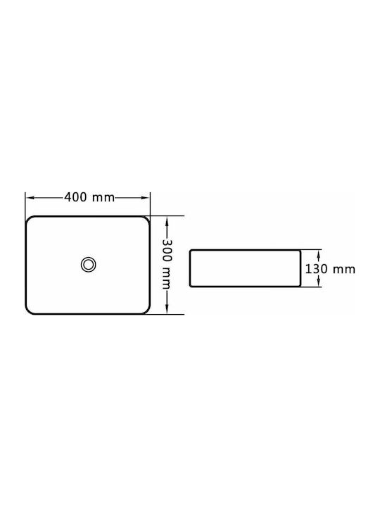 vidaXL Επικαθήμενος Νιπτήρας Κεραμικός 40x30cm Μαύρος