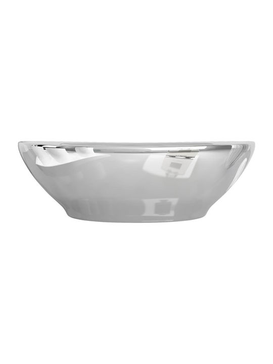 vidaXL Επικαθήμενος Νιπτήρας Κεραμικός 40x33x13.5cm Ασημί