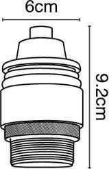 VK Lighting Stromstecker mit Steckdosenbuchse E27 in Silber Farbe Set 1Stück 01001-136144