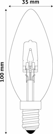 Avide Халогенна Лампа за Цокъл E14 с Мощност 52W 220-240V