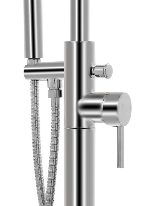 vidaXL Mischung Bade- / Duscharmatur Badewanne Komplettes Set Edelstahl Silber