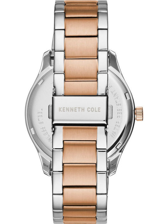 Kenneth Cole Ανδρικό Ρολόι 42mm Μπαταρίας με Ασημί Μεταλλικό Μπρασελέ
