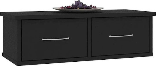 Wandregal Schwarz 60x26x18.5cm