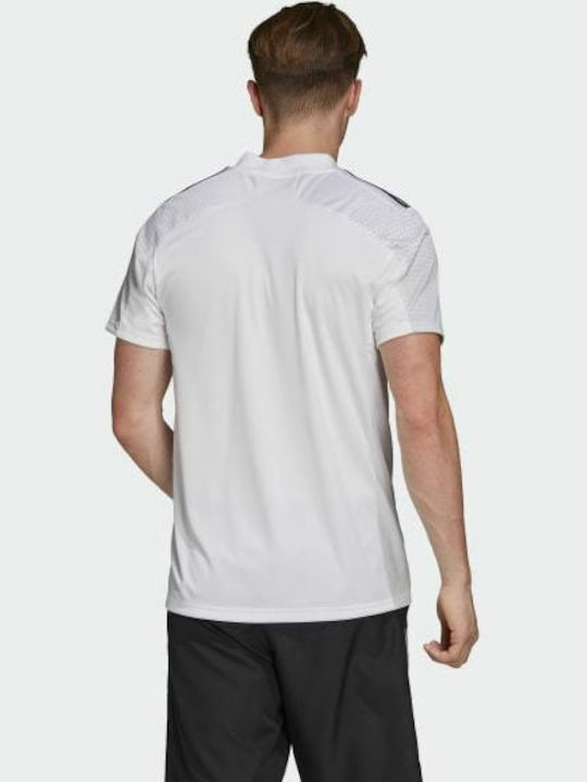 Adidas Regista 20 Bluza Sportivă pentru Bărbați cu Mânecă Scurtă Polo Albă