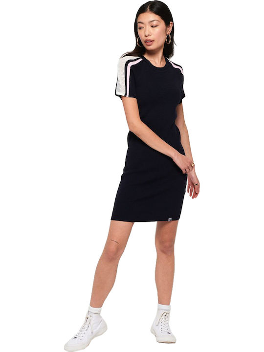 Superdry Sydney Mini Rochie Sport Mâneci scurte Albastru marin