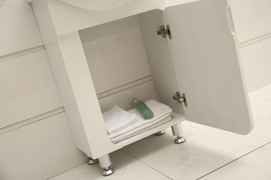Inter Ceramic PVC Πάγκος με Νιπτήρα Μ55xΒ42xΥ85cm Λευκός