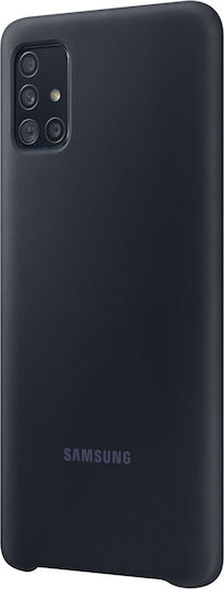 Samsung Umschlag Rückseite Silikon Schwarz (Galaxy A51)