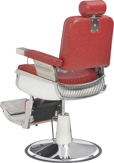 vidaXL Barber Chair with Adjustable Height Red