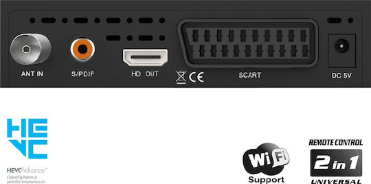 Edision Picco T265 01-07-0023 Ψηφιακός Δέκτης Mpeg-4 Full HD (1080p) με Λειτουργία PVR (Εγγραφή σε USB) Σύνδεσεις SCART / HDMI / USB