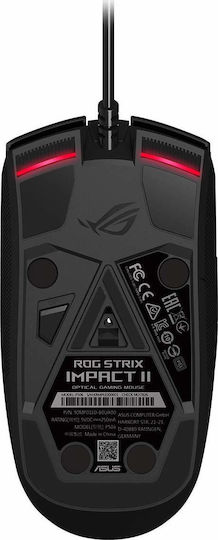 Asus ROG Strix Impact II RGB Геймърска Мишка 6200 DPI Черен