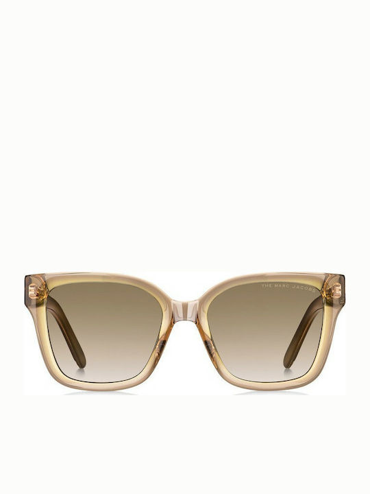 Marc Jacobs Women's Sunglasses with Beige Plastic Frame and Brown Gradient Lens MARC 458/S 09Q/HA