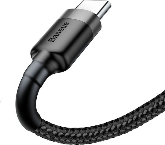 Baseus Cafule Braided USB 2.0 Cable USB-C male - USB-A 60W Μαύρο 1m CATKLF-BG1