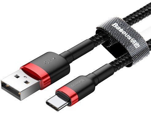 Baseus Cafule Braided USB 2.0 Cable USB-C male - USB-A Μαύρο 1m CATKLF-B91